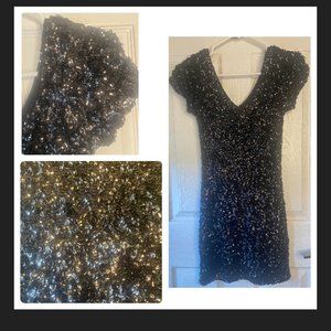 Black Beaded Bodycon NYE Dress!